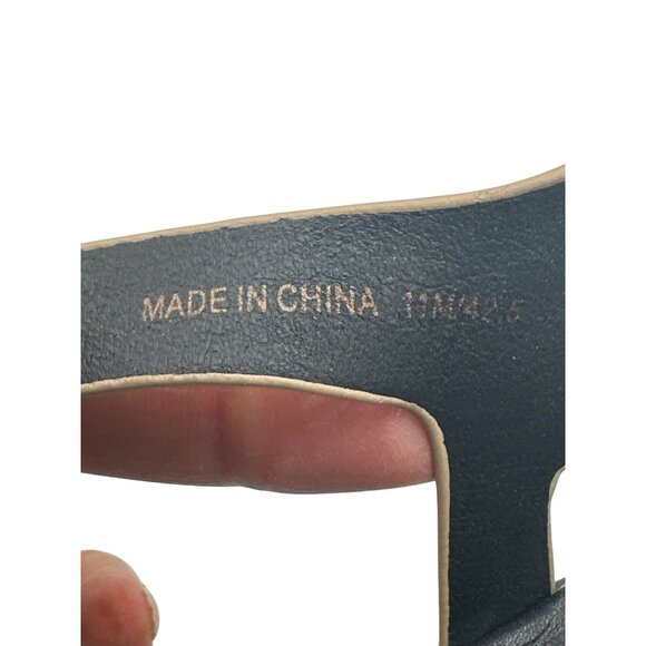 Lucky Brand  11 Womens Metallic Gold Strappy Sandals With Block Heels & Buckle - Picture 9 of 10